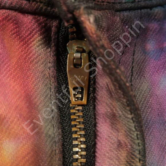 Vintage Levis Mod Flare Jeans Mens 30 Tie Dye Well Worn Scovill 80s - Picture 5 of 15